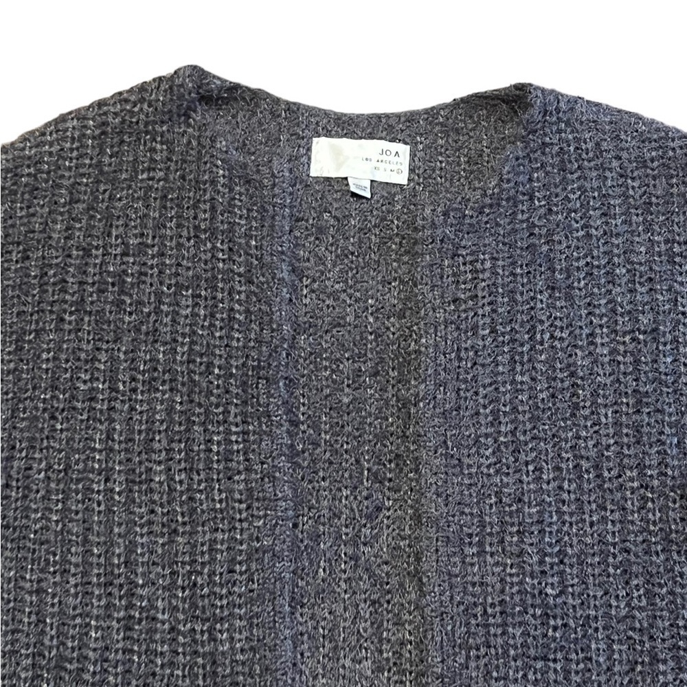J.O.A. Gray Fuzzy Open Front Cardigan - image 3